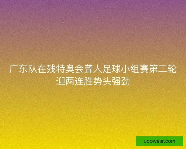 广东队在残特奥会聋人足球小组赛第二轮迎两连胜势头强劲